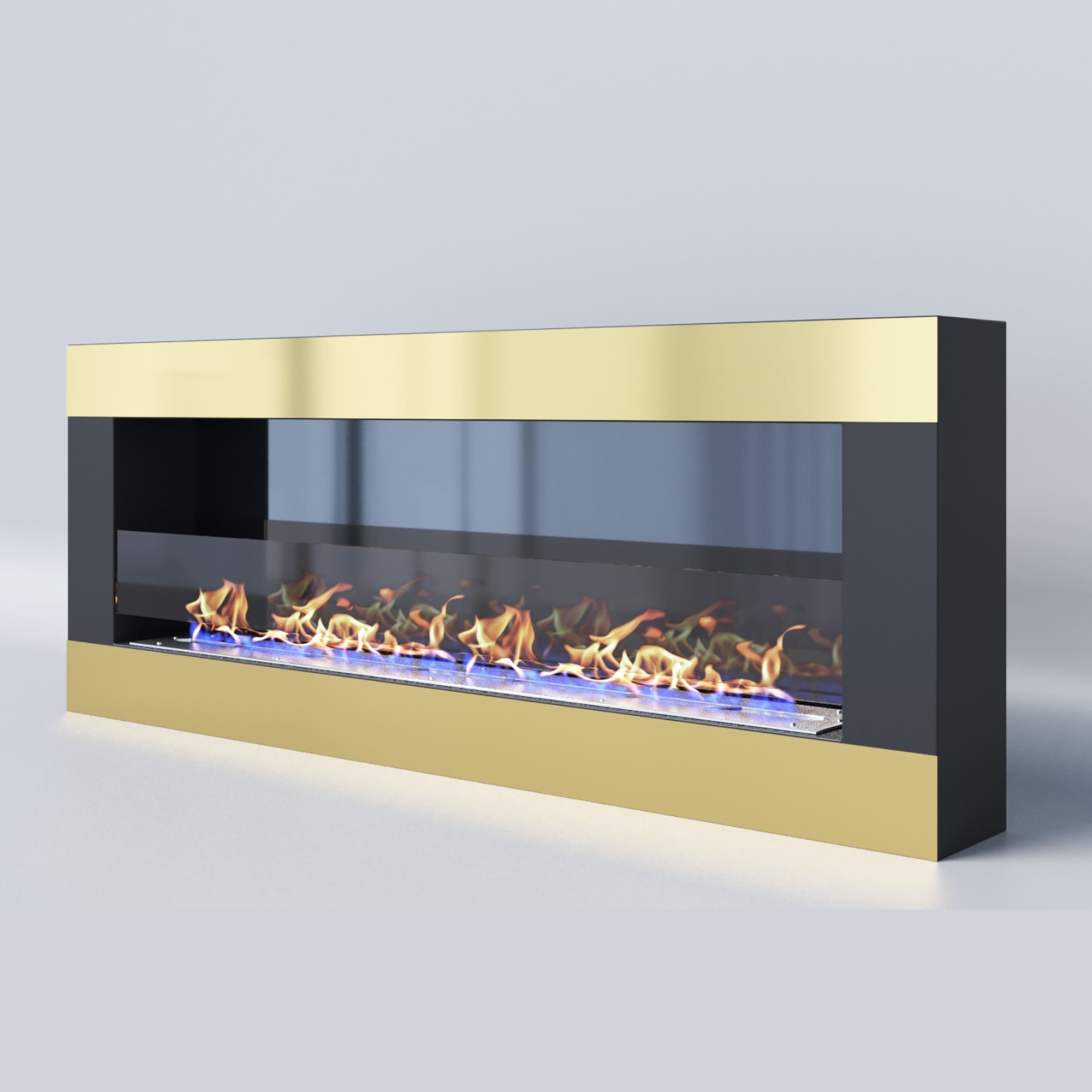 Биокамин "Русский огонь" Голд 1300N настенный с декоративным стеклом (стемалитом) по цене 55 350 руб.