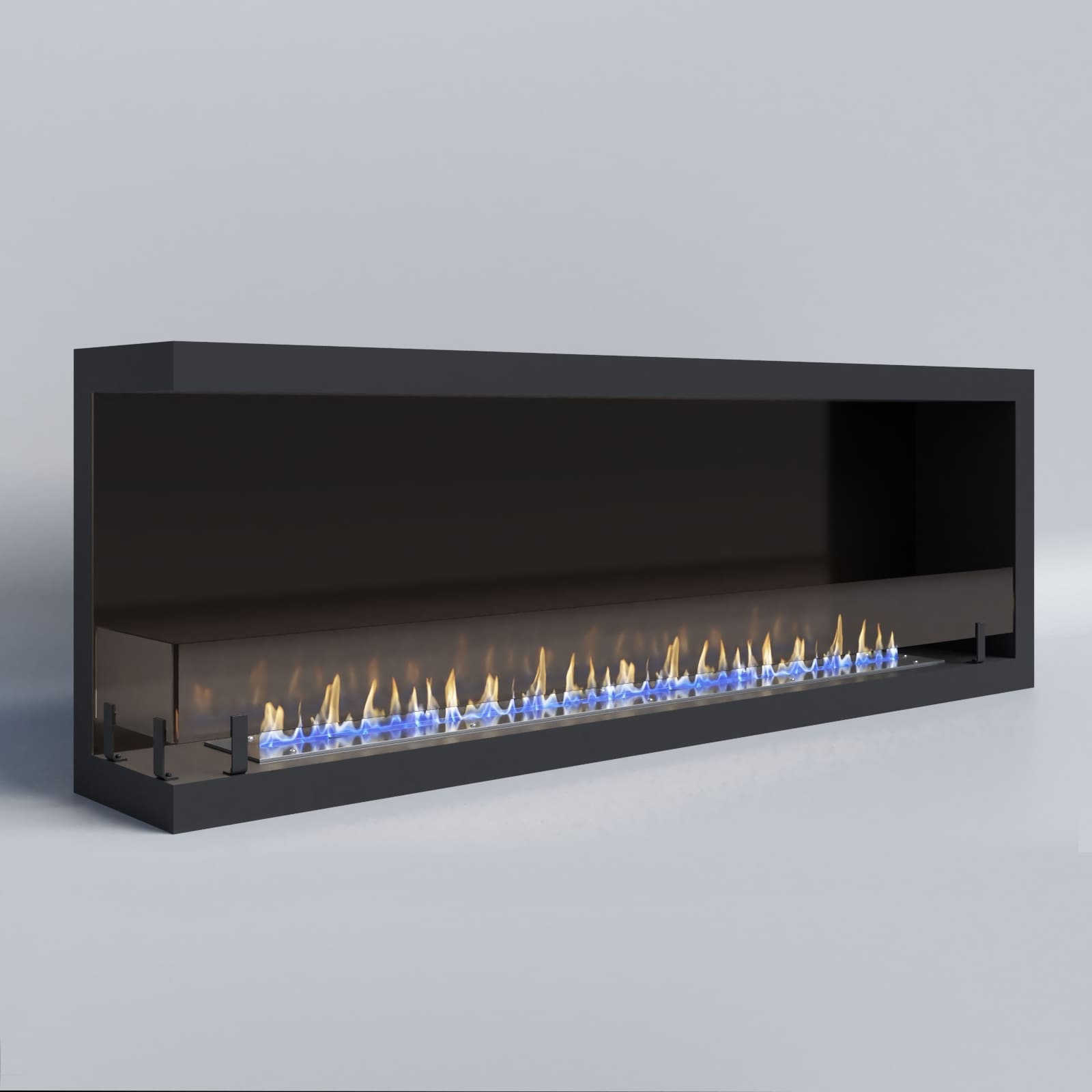 Биокамин "Русский огонь" Честер 1500 угловой левый с декоративным стеклом (стемалитом) по цене 58 150 руб.