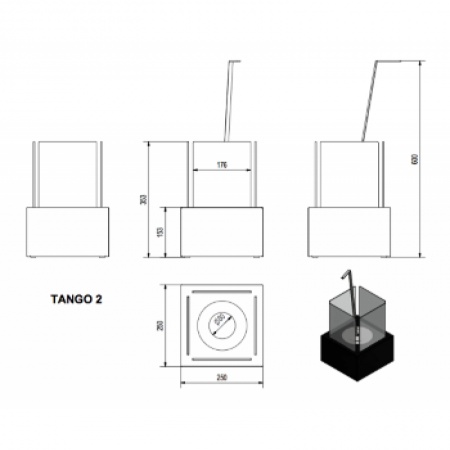Биокамин Kratki TANGO 2 гранит Биокамин Kratki TANGO 2 гранит по цене