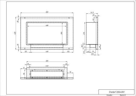 Биокамин "Русский огонь" Хай-тек 650V встраиваемый с защитным стеклом по цене 27 450 руб.