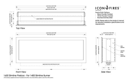 Встраиваемый дизайнерский биокамин Slimline Firebox 1650FSS по цене 382 700 руб.