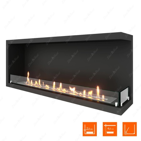 Биокамин угловой SteelHeat Leader 1200 правый стекло по цене 45 093 руб.